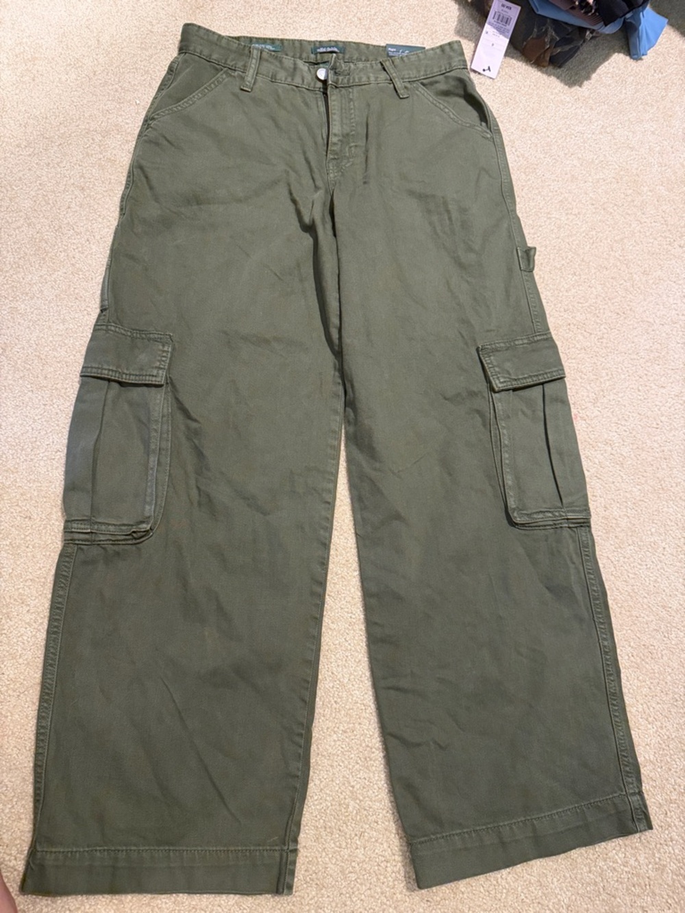 wild fable Olive Green Wide-Leg Cargo Jeans